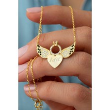 Silvano Jewelry 925 Ayar Gümüş Isimli Kanatlı Kalp Kolye