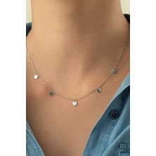 Silvano Jewelry 925 Ayar Gümüş Pullu Şans Kolyesi