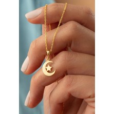 Silvano Jewelry 925 Ayar Gümüş Ay Yıldız Kolye