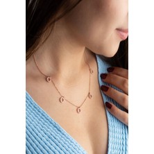 Silvano Jewelry 925 Ayar Gümüş Halka Taşlı Şans Kolyesi