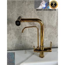 Oem Mutfak Eviye Bataryası Dokunmatik Arıtma Çıkışlı Duş Şelale 3 Fonksiyon Gold Ithal 7 Yıl Garanti