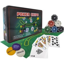 Metal Kutulu 300 Lük Rakamlı Poker Çipi Oyun Seti Poker Fişi