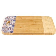 Naturalove Desenli Bambu Kesme Tahtası - Bej - 36X25,5 cm