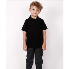 Fatella Unısex Çocuk Genç Polo Yaka Kısa Kol Normal Kalıp Düz Basic Okul Lise T-Shırt