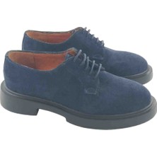 Milonek Shoes Oxford Lacivert Süet  Deri