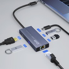 Dm CHB061 Type-C To 4K HDMI 3*usb3.0 Gigabit Ethernet Pd 60W Çoklayıcı Hub