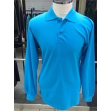 Fatella Yetişkin Uzun Kol Düz Renk Basıc Polo Yaka Lise Okul Lakost T-Shırt