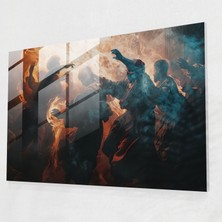 Painted Anarchy Aksiyon Sahnesi Caravaggio Stili Cam Duvar Sanatı - Caravaggio, Cam Sanatı, Ev Dekorasyonu, Caravaggio Stili, 45X30