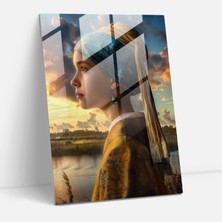 Painted Anarchy Johannes Vermeer Glass Wall Art Wall Decoration - Johannes Vermeer, Glass Print, Glass Art, Wall Decoration, 30X45
