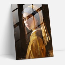 Painted Anarchy Johannes Vermeer Glass Print - Girl With A Pearl Earring Glass Wall Art - Johannes Vermeer, Glass Art, Glass Print, Modern Art, 30X45