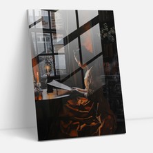 Painted Anarchy Johannes Vermeer Wall Decoration - Johannes Vermeer, Glass Art, Home Decoration, Glass Print, 30X45