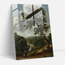 Painted Anarchy Johannes Vermeer Wall Decoration - Outdoor Landscape Glass Print - Johannes Vermeer, Glass Wall Art, Glass Art, Modern Art, 30X45