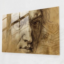 Painted Anarchy Leonardo Da Vinci Glass Wall Art: Human Face Study - Leonardo Da Vinci, Home Decoration, Wall Decoration, Glass Wall Art, 45X30
