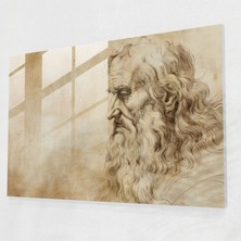 Painted Anarchy Leonardo Da Vinci Glass Print: Man Portrait - Leonardo Da Vinci, Leonardo Da Vinci, Glass Print, Glass Art, 45X30