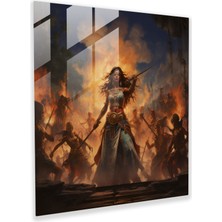 Amazon'un Koruyucuları Cam Baskı - Amazon Kadınları, Duvar Dekorasyonu, Modern Sanat, Cam Sanatı, 40X40