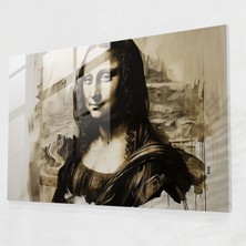 Painted Anarchy Leonardo Da Vinci Glass Print - Leonardo Da Vinci, Classic Portrait, Mona Lisa, Leonardo Da Vinci, 45X30