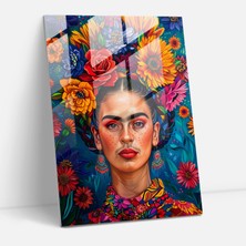 Painted Anarchy Frida Kahlo Style Home Decoration - Frida Kahlo Eserleri, Home Decoration, Glass Print, Portrait Of A Woman, 30X45