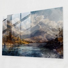 Painted Anarchy Leonardo Da Vinci Home Decoration: Mountain Landscape - Leonardo Da Vinci, Wall Decoration, Glass Art, Home Decoration, 45X30