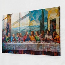 Painted Anarchy Leonardo Da Vinci Glass Print: The Last Supper - Leonardo Da Vinci, Home Decoration, Glass Print, Leonardo Da Vinci, 45X30