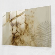 Painted Anarchy Leonardo Da Vinci Glass Print Portrait - Leonardo Da Vinci, Glass Wall Art, Glass Art, Modern Art, 45X30