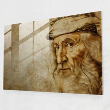 Painted Anarchy Renaissance Smile Glass Wall Art - Leonardo Da Vinci, Glass Art, Glass Wall Art, Leonardo Da Vinci, 45X30