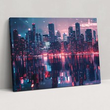 Painted Anarchy Night Cityscape Leonid Afremov Canvas Print - Leonid Afremov, Canvas Wall Art, Wall Art, Leonid Afremov, 50X30