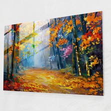 Painted Anarchy Leonid Afremov Glass Wall Art: Autumn Forest Glass Print - Leonid Afremov, Home Decoration, Leonid Afremov, Glass Art, 45X30