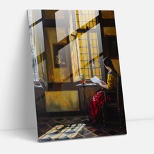 Painted Anarchy Johannes Vermeer Glass Print - Elegant Interior Scene Glass Wall Art - Johannes Vermeer, Home Decoration, Modern Art, Johannes Vermeer, 30X45