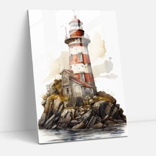 Painted Anarchy Photorealistic Lighthouse Glass Print - Lighthouse, Glass Wall Art, Wall Decoration, Lifelike Textures, 30X45