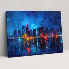 Painted Anarchy Neon Cityscape Leonid Afremov Canvas Print - Leonid Afremov, Leonid Afremov, Home Decoration, Canvas, 50X30