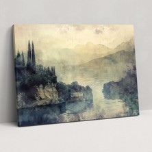 Painted Anarchy Ethereal Landscape Leonardo Da Vinci Style Canvas Print - Leonardo Da Vinci, Canvas, Wall Decoration, Leonardo Da Vinci Style, 50X30