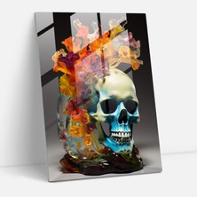 Painted Anarchy Los Muertos Glass Art - Los Muertos, Glass Print, Flowers, Wall Decoration, 30X45