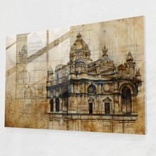 Painted Anarchy Leonardo Da Vinci Glass Wall Art: Architectural Sketches - Leonardo Da Vinci, Leonardo Da Vinci, Modern Art, Glass Wall Art, 45X30