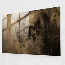 Painted Anarchy Leonardo Da Vinci Glass Print - Leonardo Da Vinci, Glass Print, Glass Art, Home Decoration, 45X30