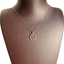Ashak Accessories Kadın Aslan Burcu 925 Ayar Gümüş Zincirli Swarovski Taşlı Leo Zodiac Sign Model Rose Kaplama Burç Kolye