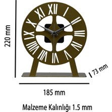 MOOCLOCK Roma Model Dekoratif Metal Lazer Kesim Akar SESSİZ Mekanizmalı Masa Saati