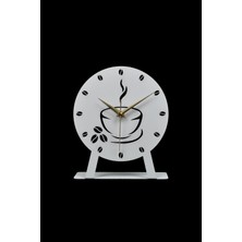 MOOCLOCK Coffe Model Dekoratif Metal Lazer Kesim Akar (SESSİZ Mekanizmalı) Masa Saati