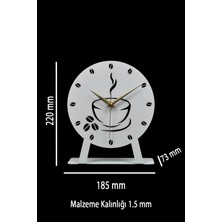 MOOCLOCK Coffe Model Dekoratif Metal Lazer Kesim Akar (SESSİZ Mekanizmalı) Masa Saati