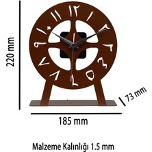 MOOCLOCK Arabic Model Dekoratif Metal Lazer Kesim Akar SESSİZ Mekanizmalı Masa Saati