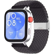 Sneezy Huawei Watch Fit 3 Ile Uyumlu Metal Klips Solo Fiberlink Örgü Kordon