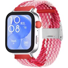 Sneezy Huawei Watch Fit 3 Ile Uyumlu Metal Klips Solo Fiberlink Örgü Kordon