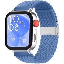 Sneezy Huawei Watch Fit 3 Ile Uyumlu Metal Klips Solo Fiberlink Örgü Kordon