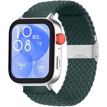 Sneezy Huawei Watch Fit 3 Ile Uyumlu Metal Klips Solo Fiberlink Örgü Kordon