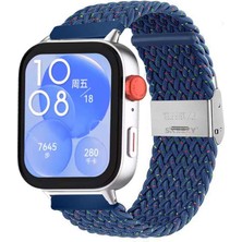 Sneezy Huawei Watch Fit 3 Ile Uyumlu Metal Klips Solo Fiberlink Örgü Kordon