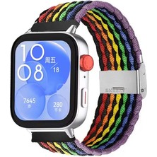 Sneezy Huawei Watch Fit 3 Ile Uyumlu Metal Klips Solo Fiberlink Örgü Kordon