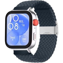 Sneezy Huawei Watch Fit 3 Ile Uyumlu Metal Klips Solo Fiberlink Örgü Kordon