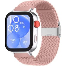 Sneezy Huawei Watch Fit 3 Ile Uyumlu Metal Klips Solo Fiberlink Örgü Kordon