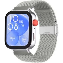 Sneezy Huawei Watch Fit 3 Ile Uyumlu Metal Klips Solo Fiberlink Örgü Kordon