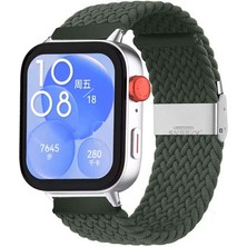 Sneezy Huawei Watch Fit 3 Ile Uyumlu Metal Klips Solo Fiberlink Örgü Kordon