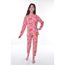 Bunny Hopp  Pamuk Süprem Penye Kumaş Sağlığa Duyarlı Uzun Kollu Çiçek Desenli Kız Çocuk Pijama Takımı